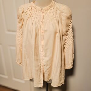 Women's Cream Button-Up Top